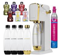 NUOVO SodaStream Gorgogliatore Acqua Tipo Bianco/Oro + Bottiglie 3x Nero 1L...