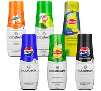 NUOVO SODASTREAM Sciroppo Set 6x440ml Pepsi 7Up Mirinda Lipton Ice Tea Mix