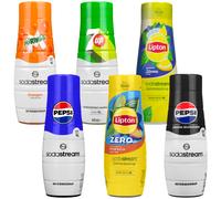 NUOVO SODASTREAM Sciroppo Set 6x440ml Pepsi 7Up Mirinda Lipton Zero Mix Pack