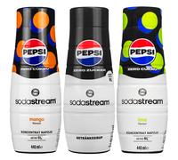 NUOVO SODASTREAM Sciroppo Set Pepsi Zero Zucchero Mango Lime Max 3x440ml Conc...