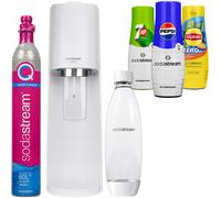 NUOVO Sodastream Terra Gorgogliatore Acqua Bianco 1L Bottiglia 3 Sciroppi Qui...