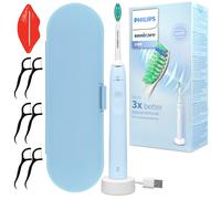NUOVO spazzolino Philips Sonicare HX3651 2100 blu con custodia da viaggio sta...