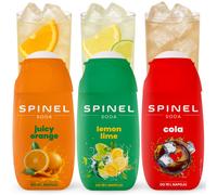 NUOVO SPINELLO SODA sciroppo set 3x65 ml limone arancia cola senza zucchero v...