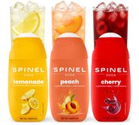 NUOVO SPINELLO Soda Sciroppo Trio Limone Pesca Ciliegia Senza Zucchero Vitami...