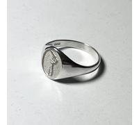 Nuovo SPORTS Sigillo Anelli 925 Argento Sterling Massiccio 12x10mm Ovale UK