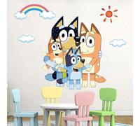 Nuovo stile Blueys Family and Friends Adesivo decorativo per valigia, frigorifero, finestra, specchio, parete per camera da letto, soggiorno, decorazione murale, cartellone cinematografico Blueys Bing