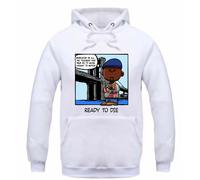 Nuovo Streetwear on Demand Pronto To Die Pnuts Bianco Pullover con Cappuccio