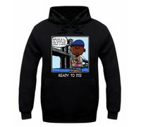 Nuovo Streetwear on Demand Pronto To Die Pnuts Nero Pullover con Cappuccio