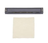 Nuovo strumento armonica a bocca professionale a 24 fori con chiave in Do e armonica in metallo per principianti, 4 colori(Black)