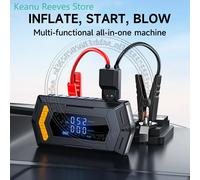 Nuovo strumento di emergenza per esterni Forte potenza Luce a LED Ventilatore d'aria portatile Batteria per auto Jump Starter Gonfiatore per pneumatici per auto 4 ruote