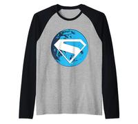 Nuovo Superman Movie Design Earth Logo Maglia con Maniche Raglan