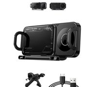 Nuovo supporto for telefono rotante automatico 2 in 1 2025, supporto for auto rotante con ricarica wireless, universale telefono, caricabatteria(Black)