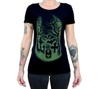 Nuovo T-Shirt Lowbrow Art Company DEATHS DOOR Donna Nero SM-2XL Fatta Negli USA