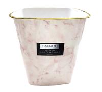 Nuovo Tahari Resina Malva Rosa Marmo Guardare, Oro Rifiuti Cesto, Trash Lattina,