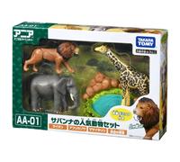 NUOVO Takara Tomy Ania AA-01 Savanna Popular Animal Set 3 tipi di animali dal...