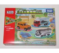 NUOVO Takara Tomy Tomica Andiamo a giocare Tomica Zoo Set 3 Mini Cars Play S...