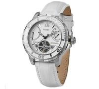 Nuovo Timex Bianco Coccodrillo Pelle & Quadrante, Automatico, Tachimetro, Data,