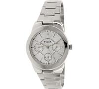 Nuovo Timex Color Argento, Acciaio Inox, Multifunzione Orologio Quadrante Bianco