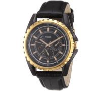 Nuovo Timex Retrogrado Nero Pelle Oro Rosa Multifunzione WATCH-T2N113