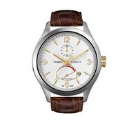 Nuovo TIMEX T-SERIES Marrone Coccodrillo Pelle 2 Tono Automatico Data UOMO
