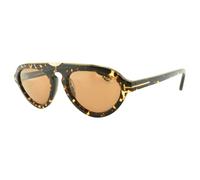 Nuovo Tom Ford MILO-02 TF737 56E 54-21-145 Havana Pilota Full Bordo Unisex Sole