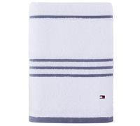Nuovo Tommy Hilfiger Grigio Righe & Cotone Bianco Asciugamano