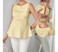 Nuovo top da maternità e allattamento alla moda, versatile ed elegante, in tessuto intrecciato con texture, stampa floreale minuta, spalline sottili, fiocco, volant sull'orlo e cerniera L,M,S,XLColore