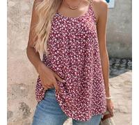 Nuovo top elegante e alla moda da donna per l'estate, con stampa floreale rosa, adatto per essere indossato da solo o in stile a strati in varie occasioni L,M,S,XL,XS,XXL,XXS,XXXL,XXXXLStampa CasualeT