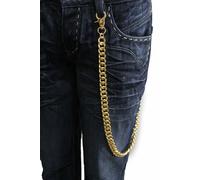 Nuovo Uomo Donna Oro Lungo Portafoglio Catena Metallo Stile Punk Chiave Biker