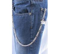 Nuovo Uomo Motociclista Moda Lungo Metallo Argento Rocker Portafoglio Grosso