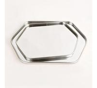 Nuovo vassoio a forma di esagono, vassoio di lusso in oro/argento specchiato, vassoio per gioielli, vassoio per il bagno, vassoio portacandele, arredamento per casa e negozio, decorazione per matrimon
