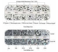 Nuovo Veloce Riscaldato 7200pcs Hotfix Strass Set/Applicatore da Stiro Wand Fai