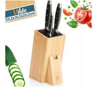 NUOVO VILDE blocco coltelli bambù universale portacoltelli con inserto setole