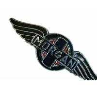 NUOVO VINTAGE MORGAN CARS METALLO COFANO COFANO STEMMA NERO