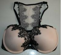Nuovo Vittoria Segreto Dream Angeli Foderato Demi Reggiseno Racerback Nero Beige