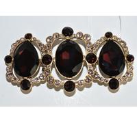 Nuovo W Etichette Oscar de la Renta Cintura Fibbia Spilla Jeweled Oro Burgundy