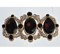 Nuovo W Etichette Oscar de la Renta Cintura Fibbia Spilla Jeweled Oro Burgundy