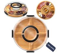 NUOVO WELLHAUS Formaggio portatile in bambù e piatto snack con coperchio 30 ×...