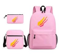 Nuovo zaino scuola zaino astuccio borsa a tracolla tre pezzi set zaino spruzzatore batteria Powe, C, Taglia unica, Zaini