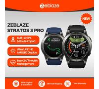 Nuovo Zeblaze Stratos 3 PRO GPS Smart Watch Display AMOLED HD da 1,43 pollici GPS integrato Chiamate telefoniche Bluetooth Smartwatch sportivo per uomo Ember Black
