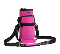 Nuovoware Borsa per Borraccia in Neoprene 750ml, Custodia per Bottiglia con Tracolla Regolabile Maniglia e Tasche Borsa Portatile Porta Borraccia per Ciclismo, Campeggio, Magenta