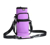 Nuovoware Borsa per Borraccia in Neoprene 750ml, Custodia per Bottiglia con Tracolla Regolabile Maniglia e 2 Tasche Borsa Portatile Porta Borraccia per Ciclismo, Campeggio, Viola