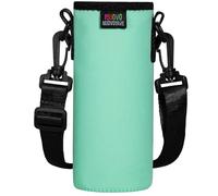 Nuovoware Borsa per bottiglia d'acqua portatile in neoprene, resistente alle cadute e agli urti, custodia protettiva impermeabile per borraccia esterna con spalla, verde menta