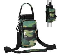 Nuovoware Portabottiglie Magnetico per Borsa da Ginnastica con Tracolla Regolabile, Borsa da Ginnastica Magnetica da 1000ml, Sacchetto per Bottiglie, Manica dell'Organizzatore, Verde mimetico