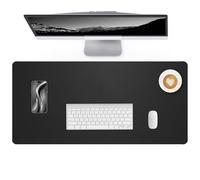 NUOYOU Cuoio Tappetino Sottomano Scrivania Desk Pad Grande Mouse Pad, Portatile Antiscivolo Impermeabile Tabella Computer Tappetino Scrittura Blocco Mat per Ufficio e Casa (Nero, 80x40cm)