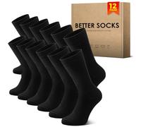 NUOZA 12 Paia Calze Sportive Uomo 47-50 Calzini Uomo Cotone Calzini Donna Classiche Calzini Sportivi Nero Business Calzini Lunghi Traspiranti Calzettoni Nere Neri Lunghe Sportive Tennis Elastiche