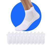 NUOZA Calze Ciclismo Uomo Estivi Cotone Traspirante Corte Donna Running Trekking Sportivi Calzini Tennis Corti Bianco 47-50 10 Paia Fantasmini