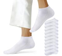 NUOZA Calze Donna 39-42 Calzini Uomo Corti Sportive Calzetti Corte Calze Running Uomo Traspirante Unisex 10 Paia,201-Bianco,39-42