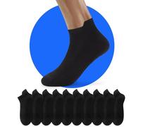 NUOZA Calze Donna Cotone Uomo Sportivi Ciclismo Running Estivi Traspirante Tennis Corte Calze Invisibili 35-38 10 Paia Nero