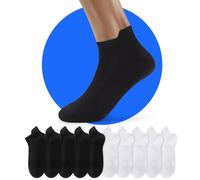 NUOZA Calze Trekking Uomo Ciclismo Traspirante Donna Running Sportivi Cotone Estivi Corte Nero Bianco Calzini 39-42 10 Paia Corti